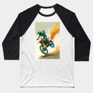 Dirt Bike Anime Style Baseball T-Shirt